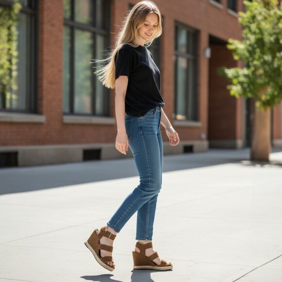 Balenciaga Noisette Jute Rope Track Three Strap Suede Espadrille Wedge Sandal - Picture 2 of 11